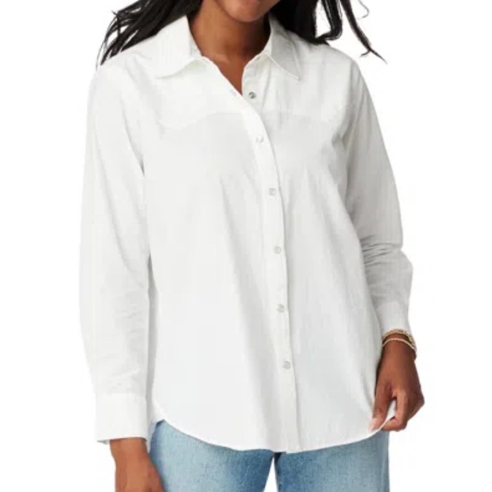 NWT Roller Rabbit White Snap Front Western Style Blouse Shirt